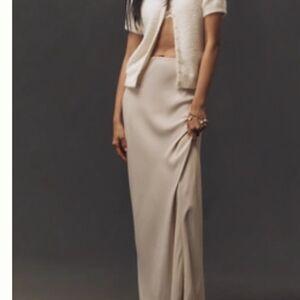 Anthropologie Cream Maxi Skirt